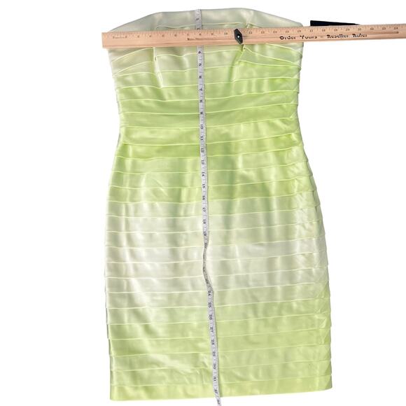 Carmen Marc Valvo Ombre Green White Y2K Sleeveless Mini Dress size 8 NEW Tags - Picture 6 of 13